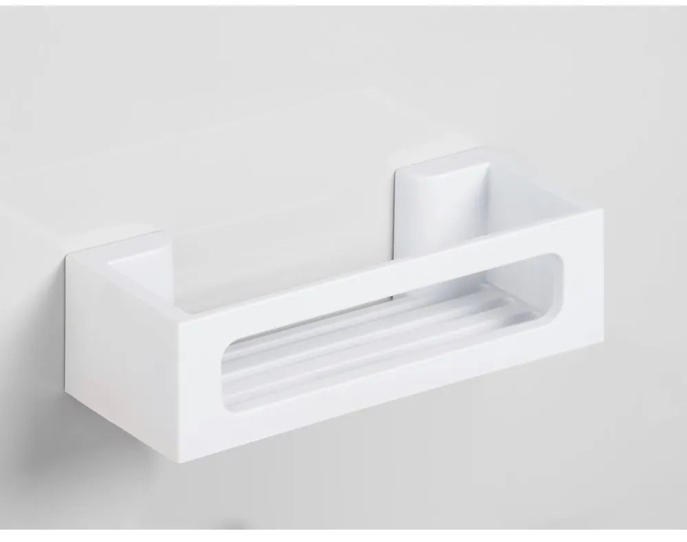 Raft pentru baie alb mat autoadeziv cu Turbo-Loc din plastic Bralia – Wenko