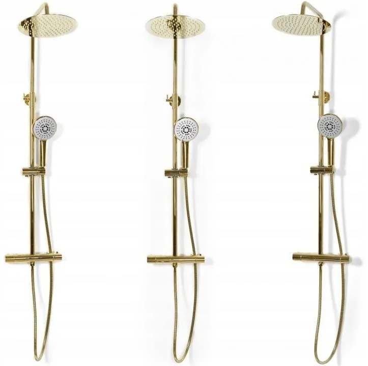 Baterie pentru dus Vincent gold reglabila – H 123,5 cm