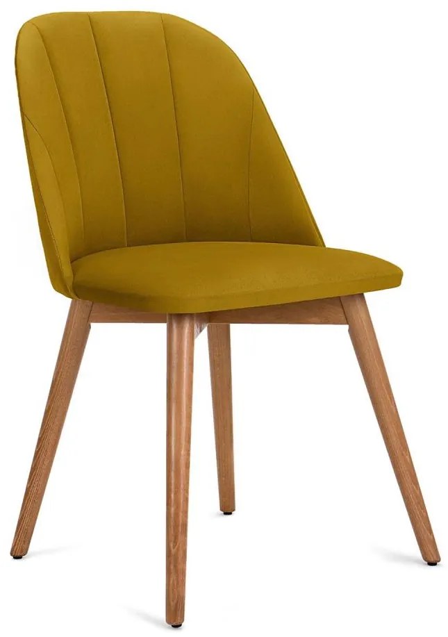 Scaun de dining BAKERI 86x48 cm galben/dub deschis