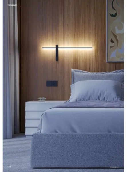 Redo 01-4675 - Aplică de perete LED TANGENT, 9W, 230V, CRI 90, neagră