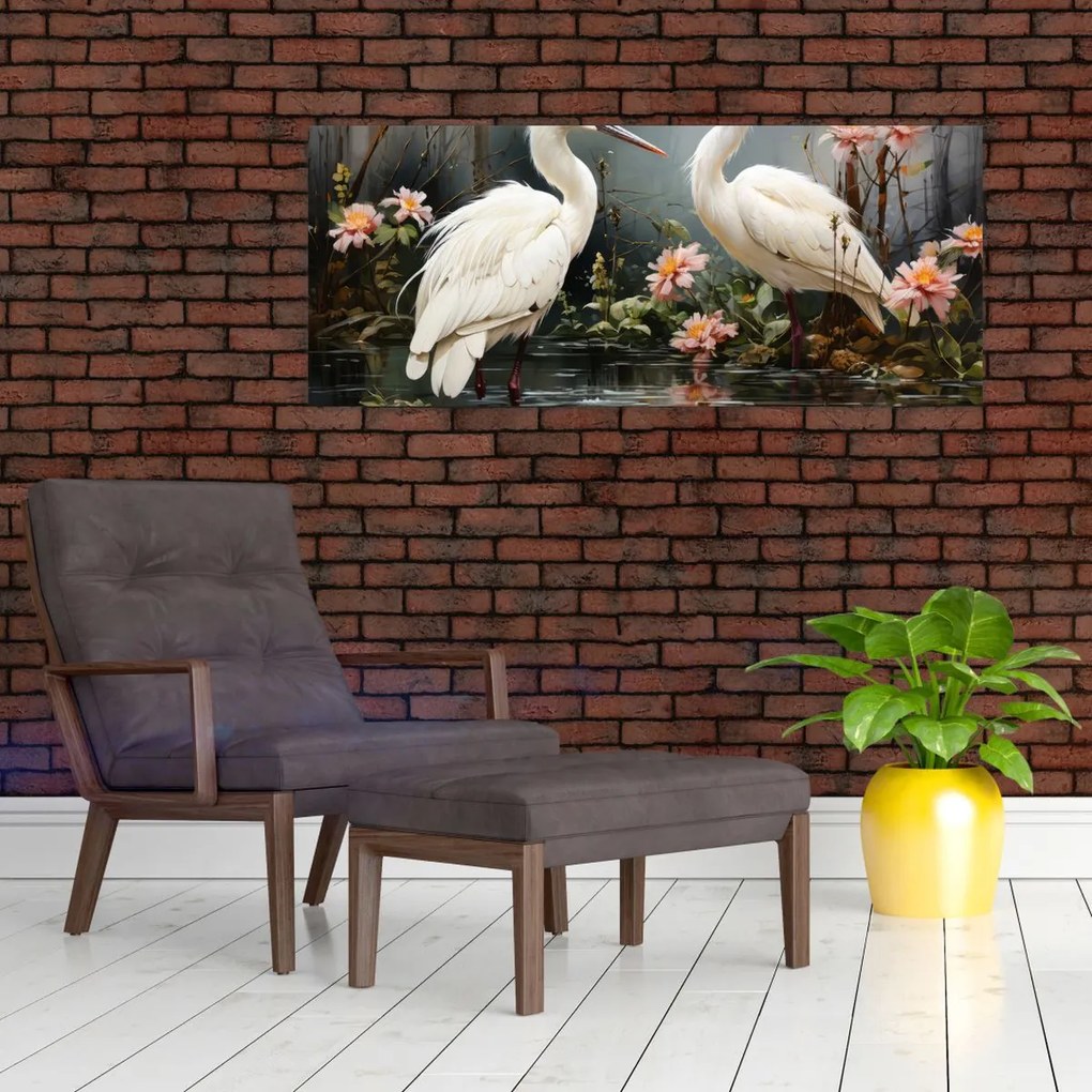 Tablou - Macarale albe (120x50 cm)
