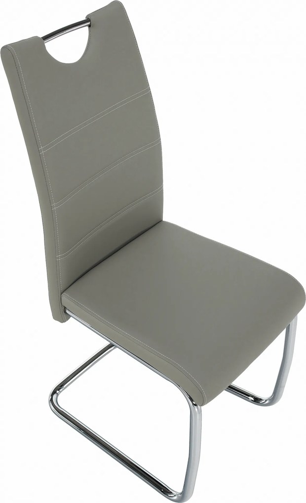 Scaun de bucătărie, gri deschis/cusătura deschisă, ABIRA NEW