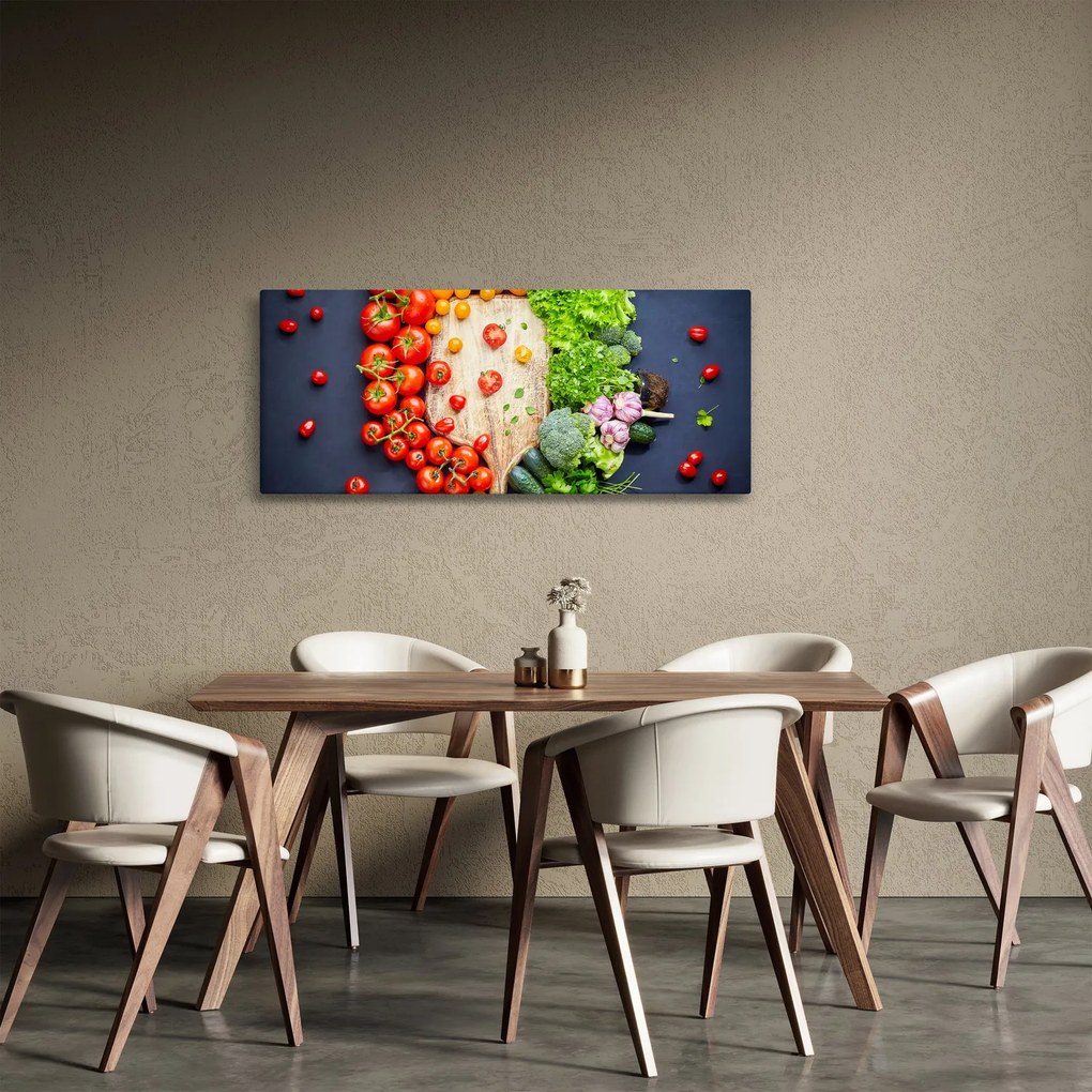 Tablou - Masa plină cu legume (120x50 cm)