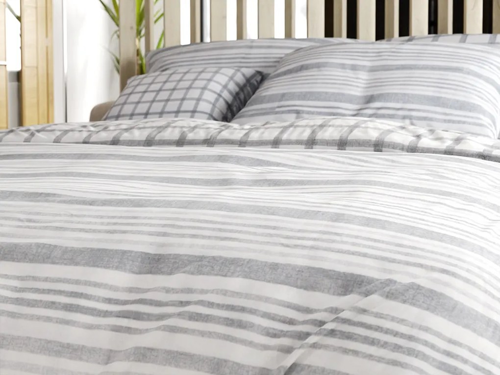 Lenjerie din bumbac Renforcé LINKY gri Dimensiune lenjerie de pat: 70 x 90 cm | 140 x 220 cm