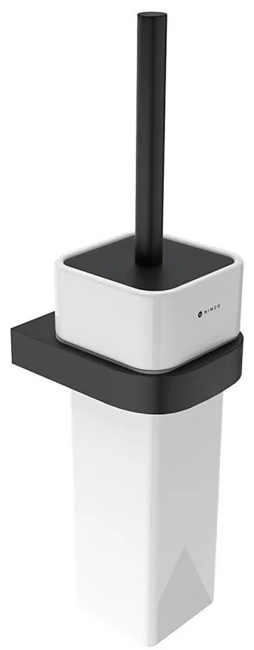 Perie de toaletă de perete NIMCO NKC 30094K-90 NIKAU alb/negru mat