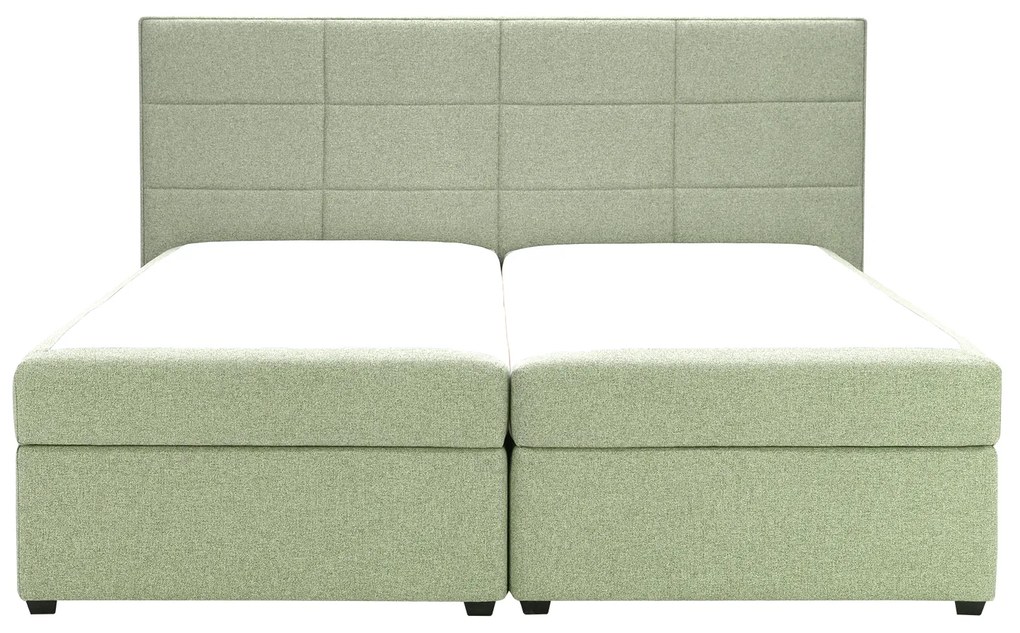 Pat matrimonial Boxspring 180 cm Revenant (mentol) (cu somieră și saltea) (cu sp. depozitare). 1098561
