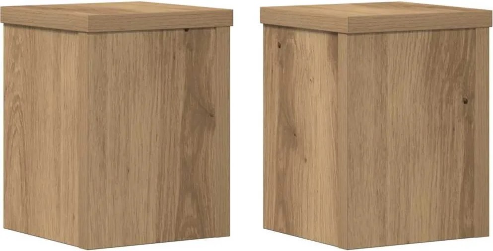 vidaXL Suporturi de plante, 2 buc., stejar artizanal, 15x15x20cm, lemn
