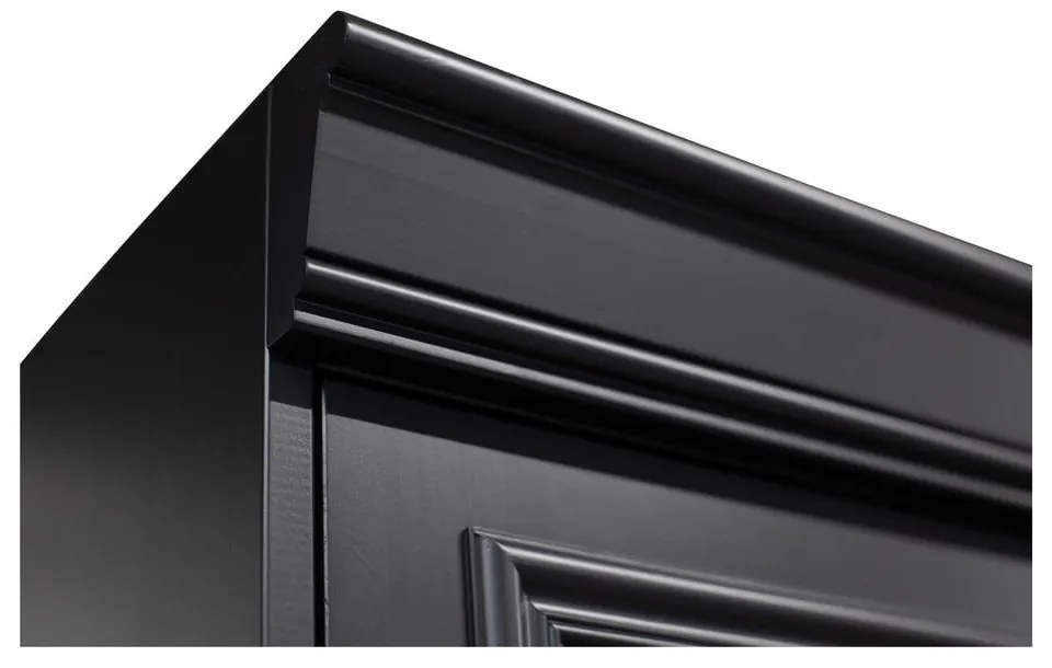 Vitrină neagră din lemn de pin 110x215x44 cm Organize – WOOOD