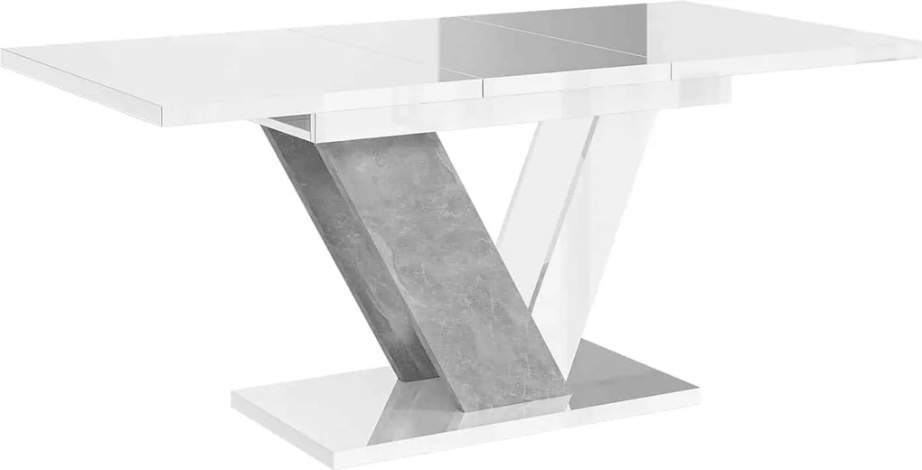 Masă lemn masiv alb Dining extensibilă Harmonique 120/160x80 cm