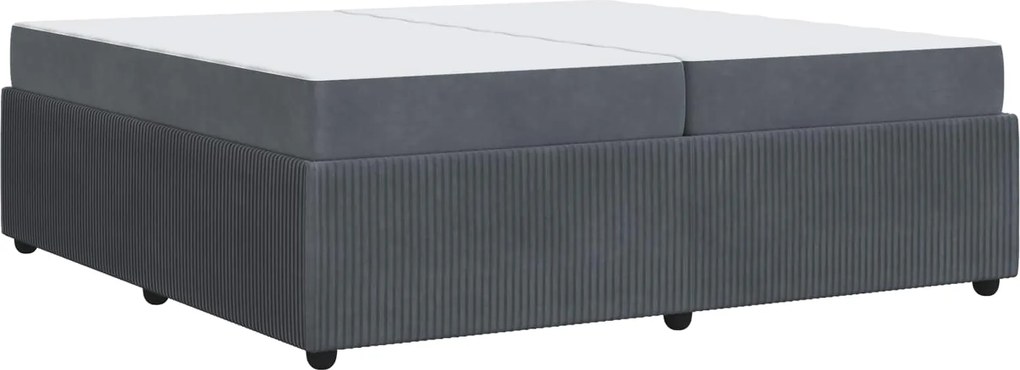 vidaXL Cadru de pat cu saltea Gri închis 200 x 200 cm țesătură