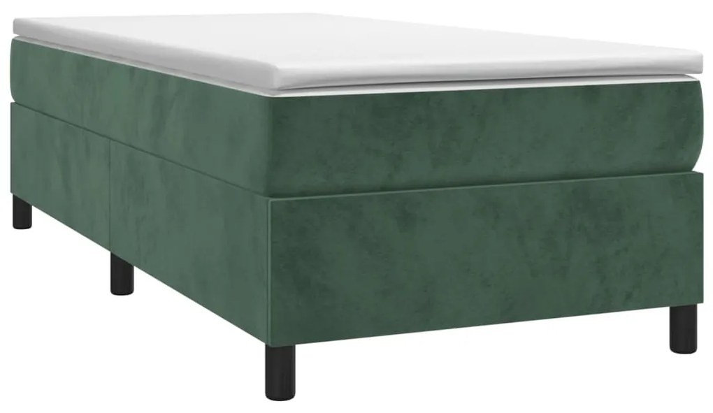 Cadru de pat box spring, verde inchis, 100x200 cm, catifea Verde inchis, 35 cm, 100 x 200 cm