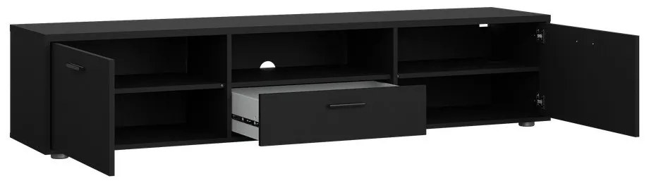 Comodă TV neagră 177x38 cm Media – Tvilum