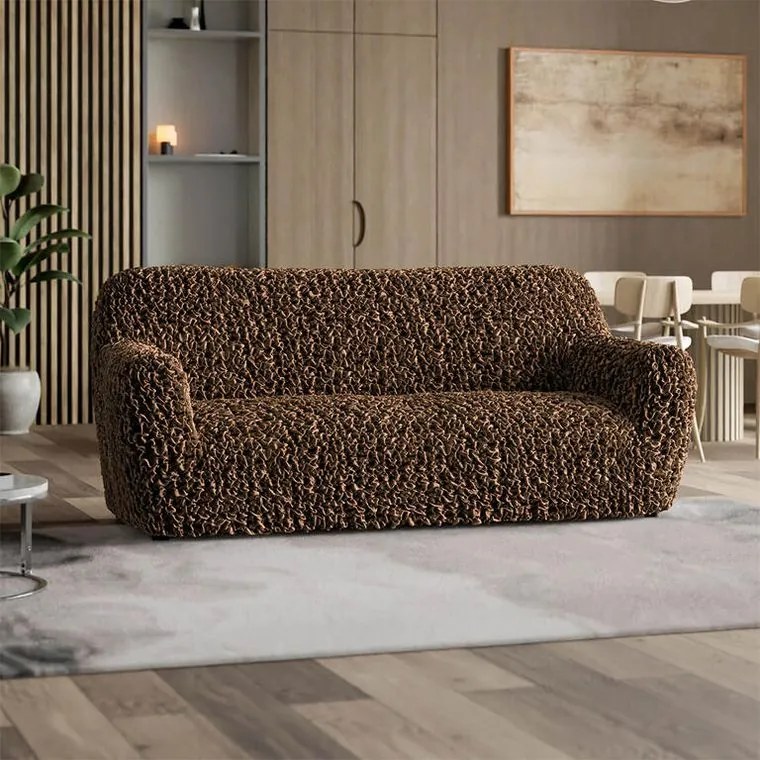 Gaico Huse bielastice VELVET maro fotoliu triplu (l. 170 - 220 cm)