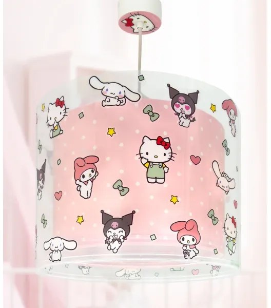 Dalber 41252 - Lustră pentru copii HELLO KITTY&FRIENDS 1xE27/15W/230V roz