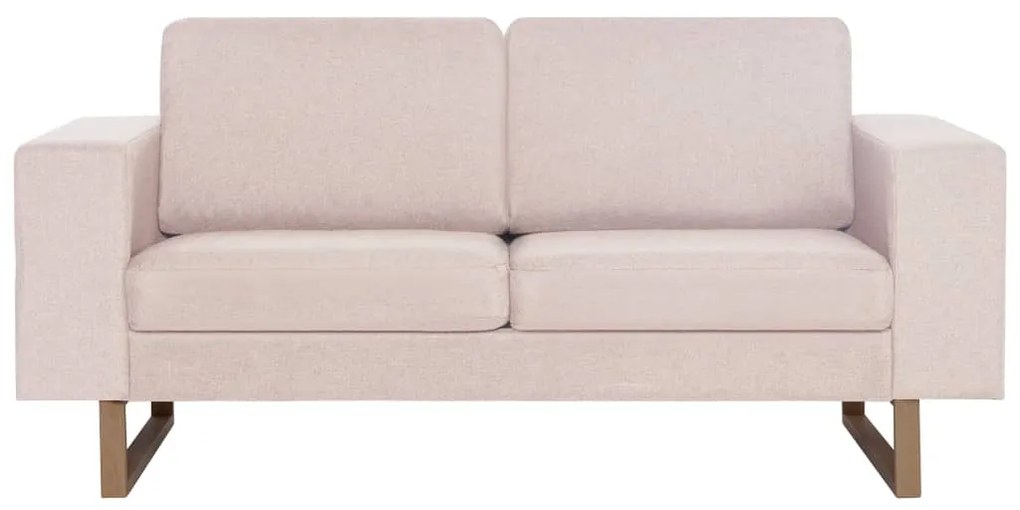 Canapea cu 2 locuri, crem, material textil Crem, Canapea cu 2 locuri