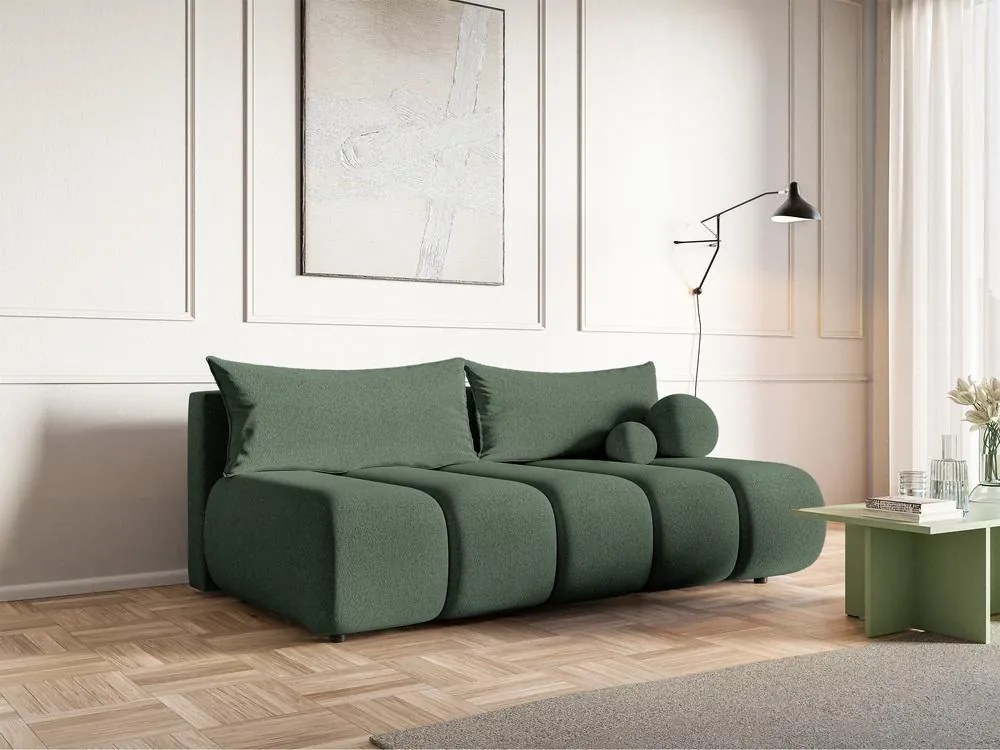 Canapea trei locuri Didier mini  (verde marin + negru). 1100576