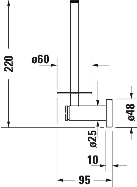Duravit 99151000 - Suport pentru hârtie igienică D-CODE, crom lucios