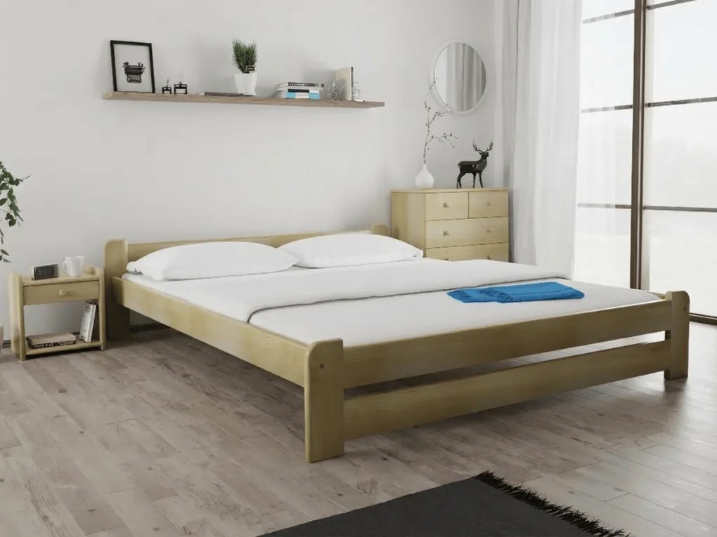 Pat Emily 120 x 200 cm, pin Saltele: Cu saltele Coco Maxi 20 cm, Somiera pat: Cu lamele curbate