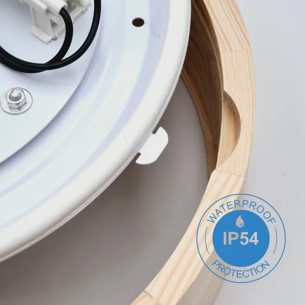 Plafonieră baie NATURAL 3xE27/15W/230V IP54 pin Ø 37 cm