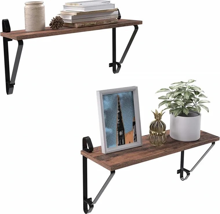 Etajera Retro Brown cu polita suspendata set 2 buc Industrial Design
