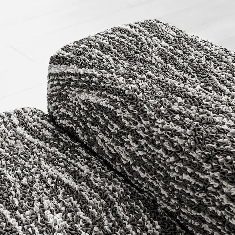 Huse bielastice UNIVERSO NOU dungi alb-negru fotoliu cu manere de lemn (l. 40 - 70 cm)