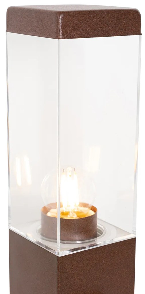 Lampă de exterior Maro ruginiu cu țăruș de sol și presetupe 80cm Inclusiv dulie IP44 - Malios