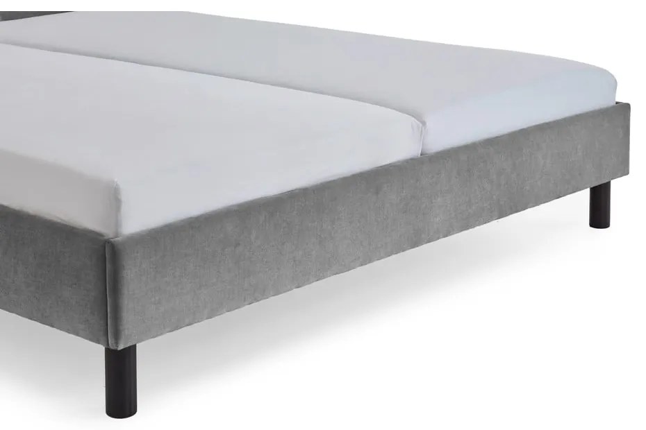 Pat matrimonial gri tapițat fără somieră 180x200 cm Joker – Meise Möbel