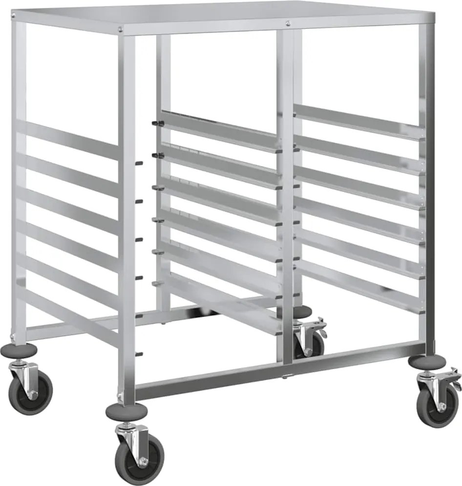vidaXL Cărucior cu tăvi cu 12 containere GN 75x55x87cm oțel inoxidabil