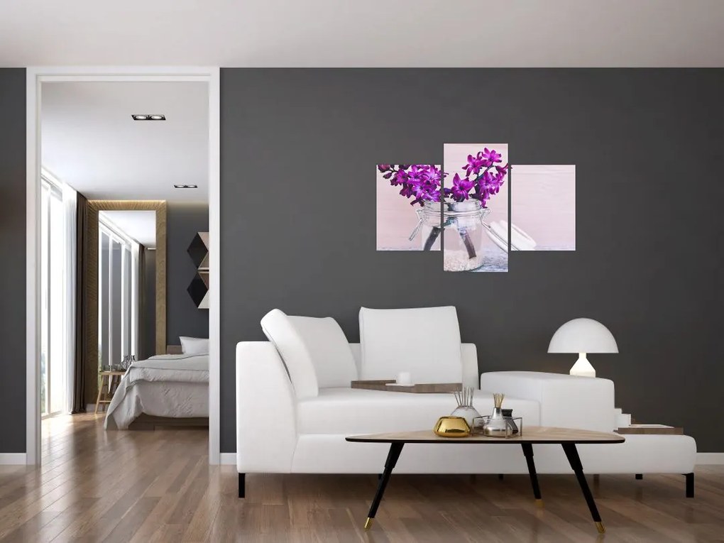 Tablou cu flori violete (90x60 cm)