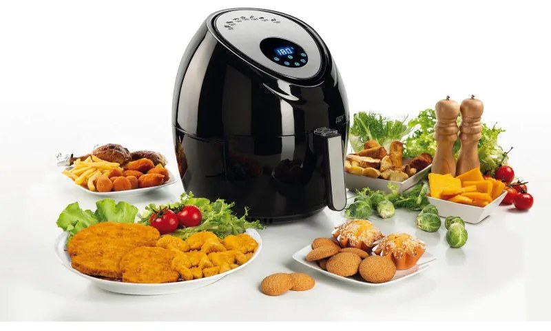 Friteuza cu aer cald Ariete AIRY FRYER XXL 4618/00, 1800W, 5.5L, 7 programe, Timer, Display LCD tactil, Negru
