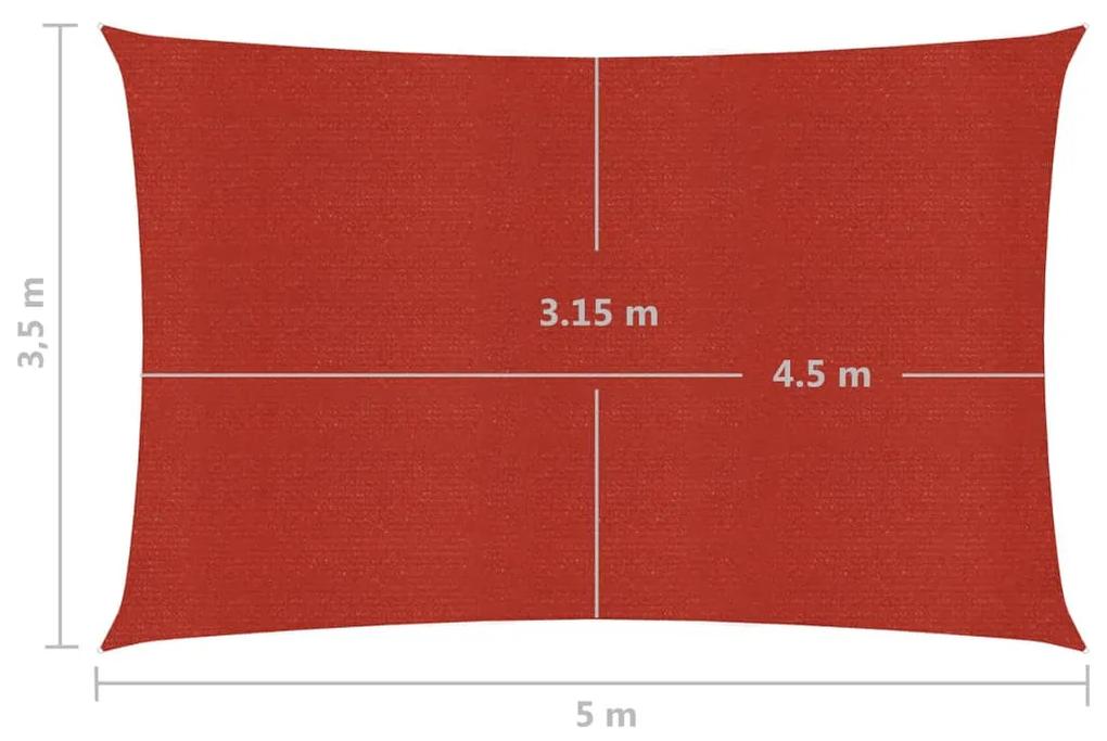 Panza parasolar, rosu, 3,5x5 m, HDPE, 160 g m   Rosu, 3.5 x 5 m