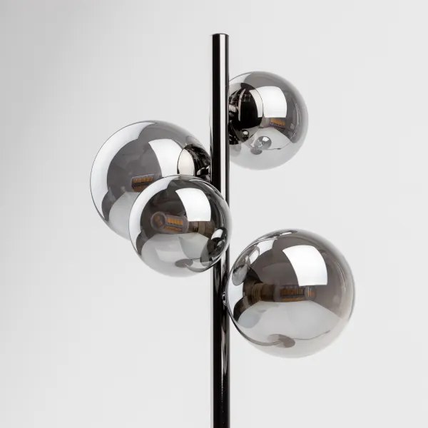 Brilagi - Lampă de masă LED MILLA 4xG9/3W/230V negru-cromat/sticlă fumurie