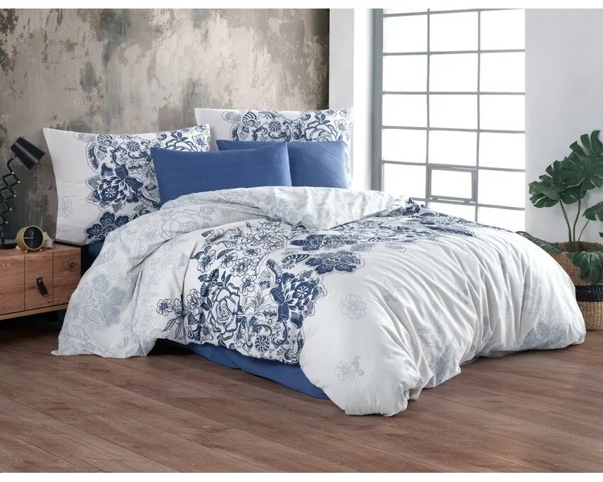BedTex Lenjerie de pat din bumbac Armina albastru, 220 x 200 cm, 2 bucăți 70 x 90 cm, 220 x 200 cm, 2 buc. 70 x 90 cm
