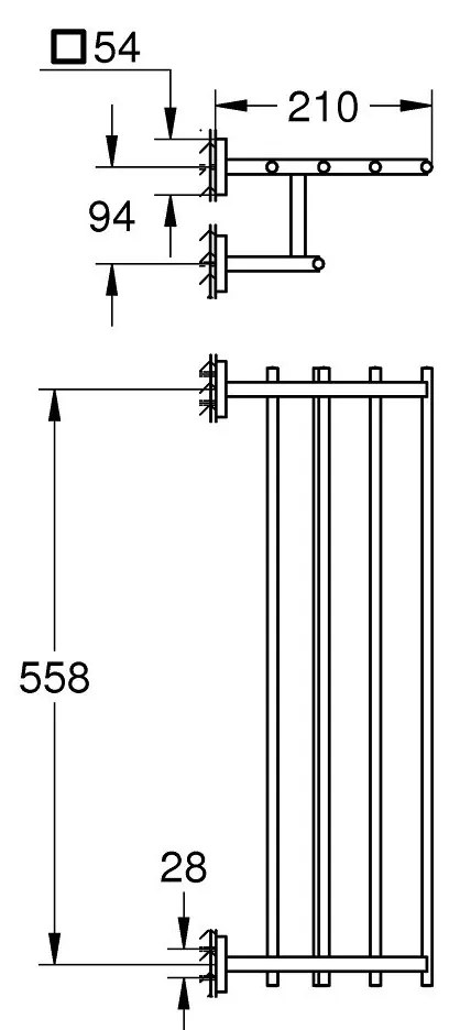 Grohe Start Cube raft 60 cm crom 41099000