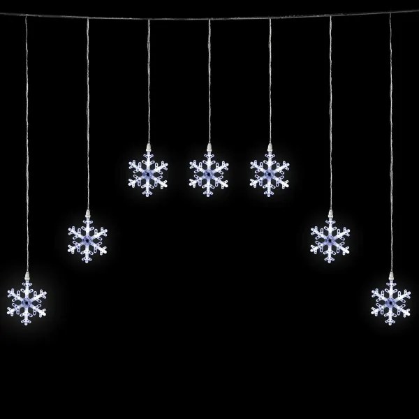 Aigostar - Ghirlandă LED pentru exterior, 84 LED, 230V, 1,2 x 1 m, IP44, alb rece, cu decorațiuni în formă de fulgi