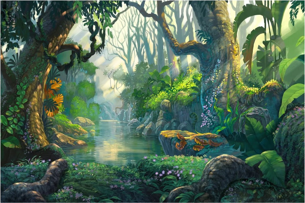 Tablou - Ilustrare pădure tropicală (90x60 cm)