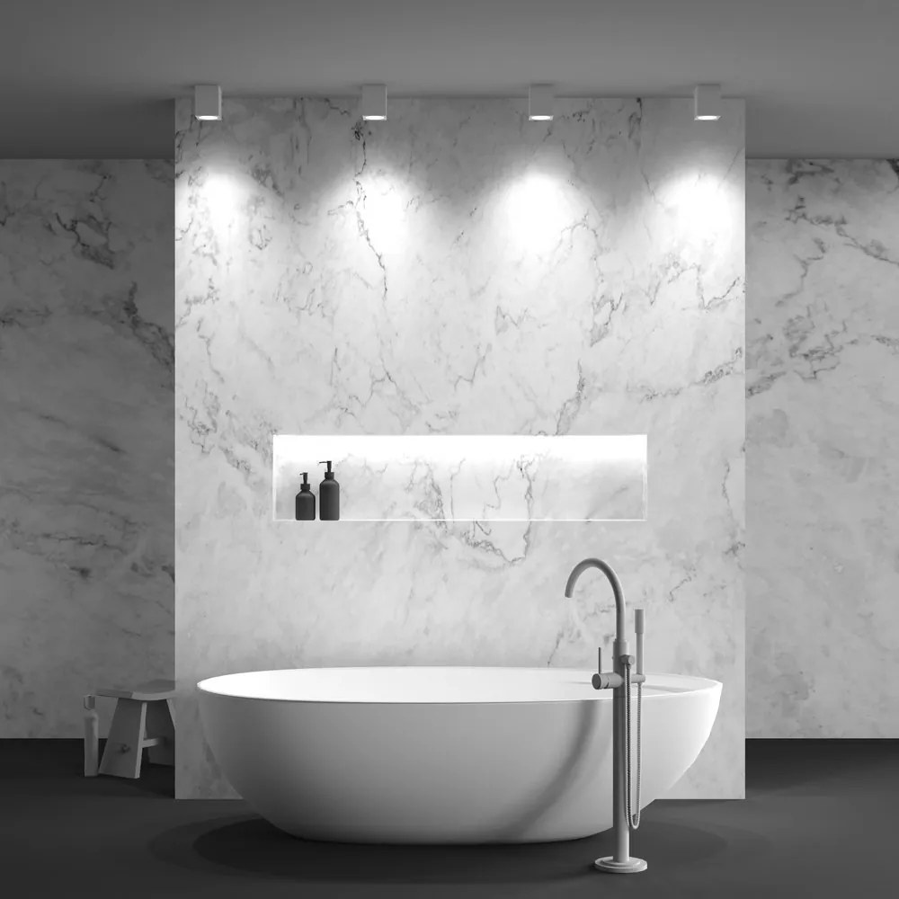 Spot aplicat, plafoniera pentru baie design modern IP65 Zoom alb 9x9cm