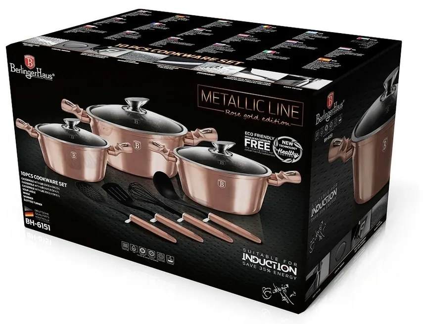 Berlinger Haus 10-Piece Pot Set Rosegold MetallicLine