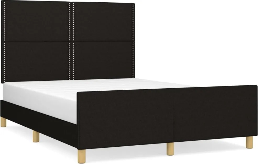 vidaXL Cadru de pat fără saltea, negru, 140x200 cm, textil
