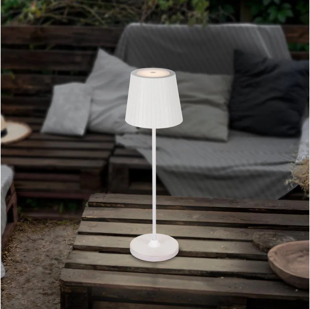 Eglo 75793 - Lampă de masă LED pentru exterior CABOZO, dimabilă, 3,8W/5V, 2000 mAh, IP44, alb