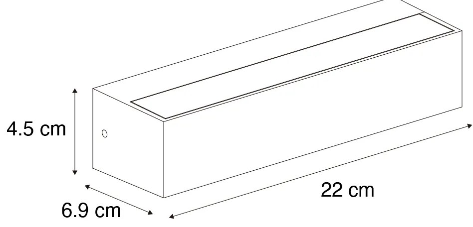 Aplică de perete industrială maro ruginiu inclusiv LED IP65 - Steph