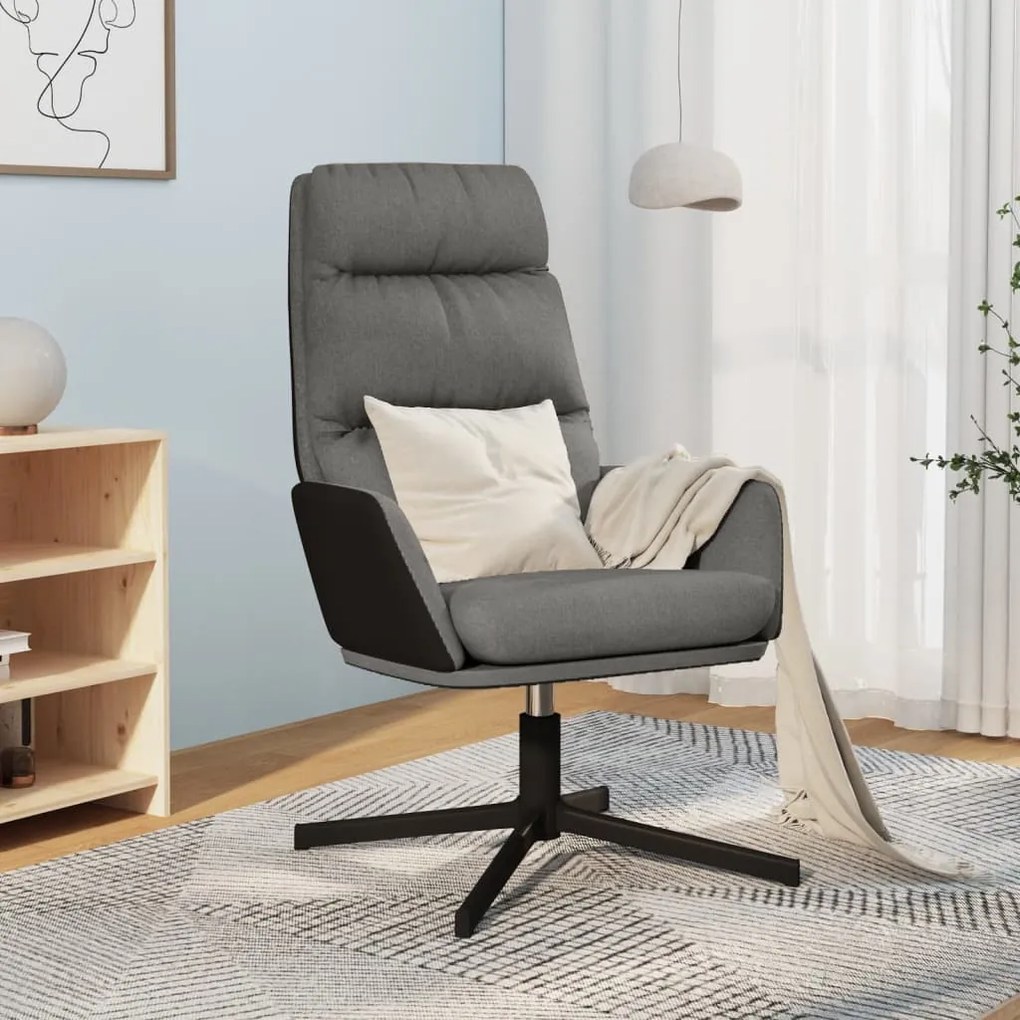 vidaXL Scaun de relaxare, gri deschis, material textil