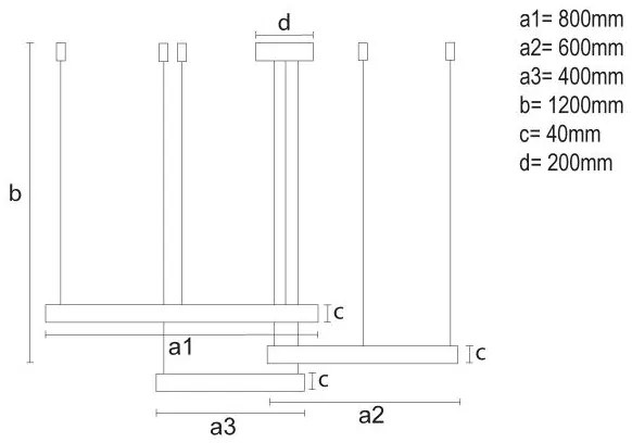 Lustră LED dimabilă pe cablu LED/125W/230V 3000-6500K + telecomandă