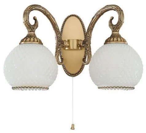 Aplica clasic design italian din alama, sticla 8400 RA-A.8400/2