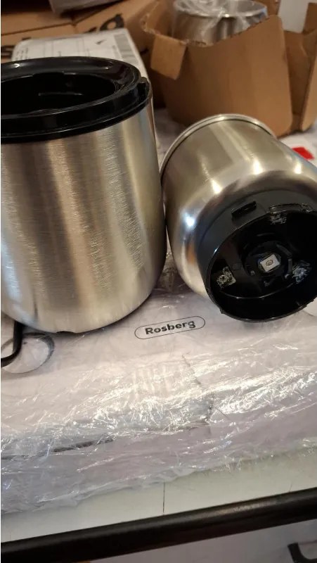 La mâna a doua: Rasnita de cafea cu aparat de spumat lapte First Austria FA-5486-1, 200 W, 70 g, 2 viteze, 2 lame, Inox