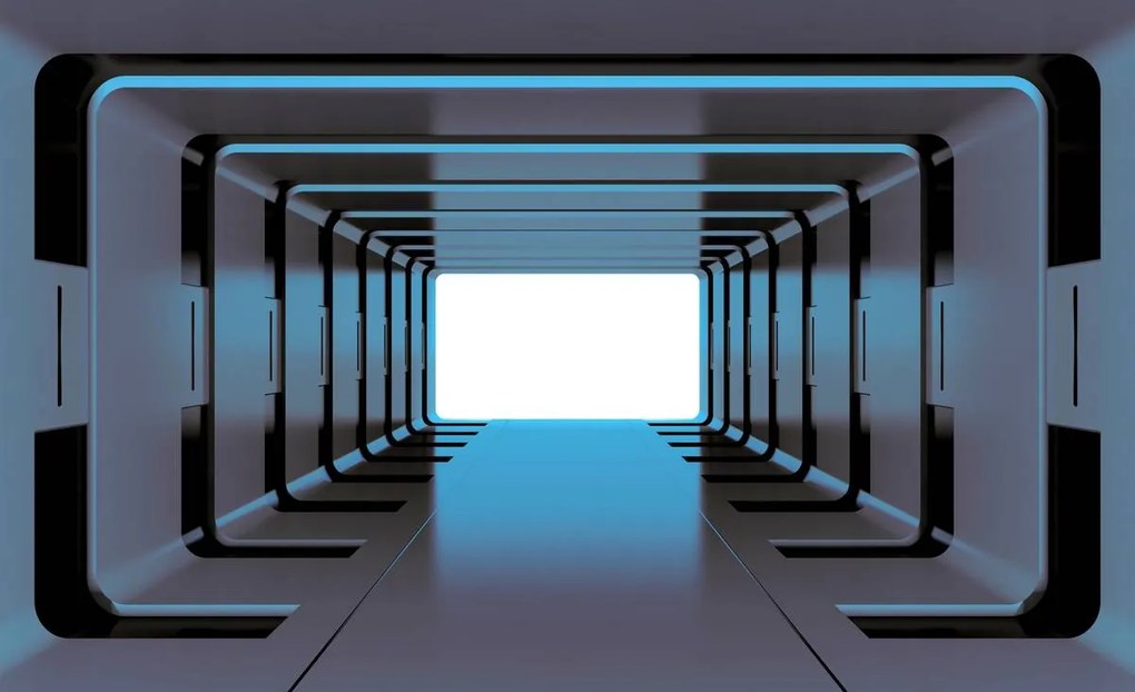 Fototapet - Tunel 3D albastru (254x184 cm), în 8 de alte dimensiuni noi