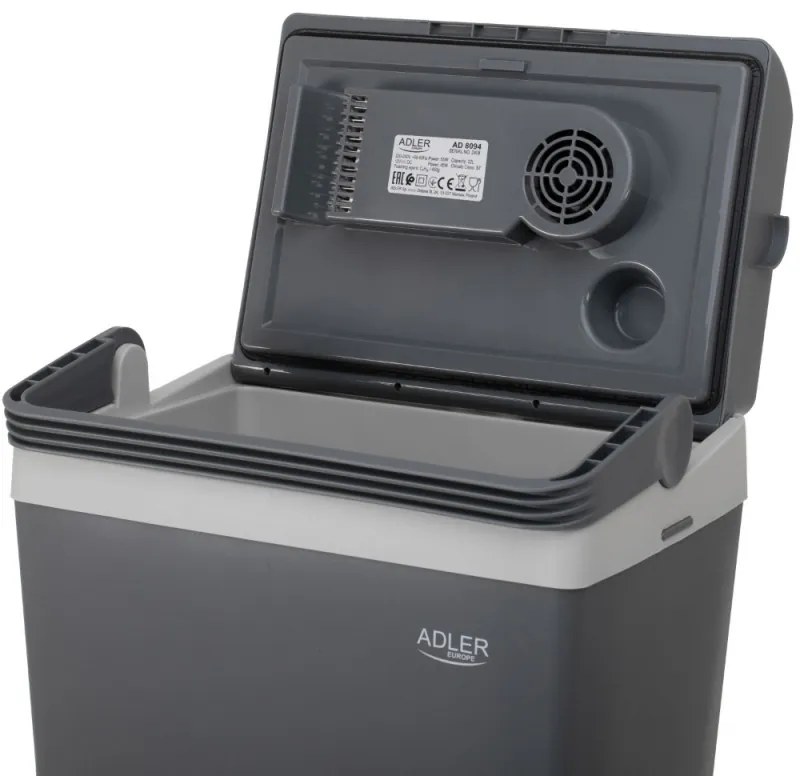 Lada frigorificа Adler AD 8094, 22 L, 45/55 W, 12V/220V, Clasa climatica ST, Izolatie speciala C5H10, Gri