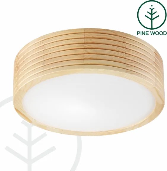 Plafonieră NATURAL MODERN 1xE27/15W/230V Ø 27,5 cm, din pin