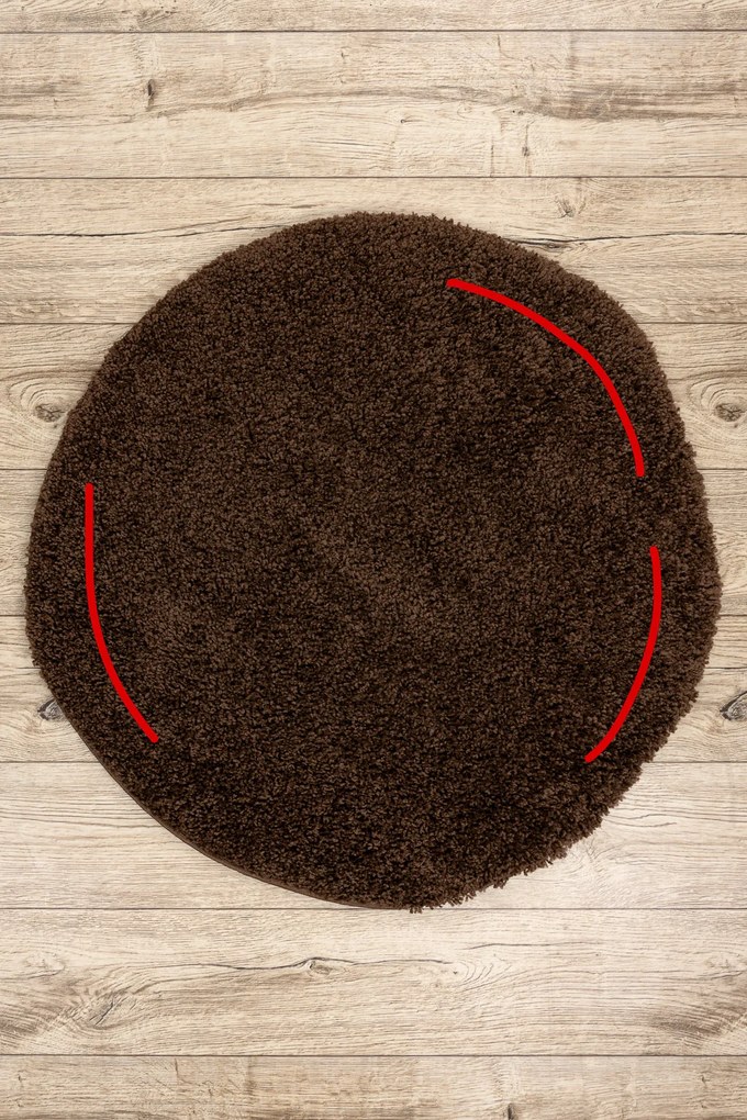 Covor SOFFI cerc shaggy 5cm maro - SECUNDAR-COTATI PRODUSUL