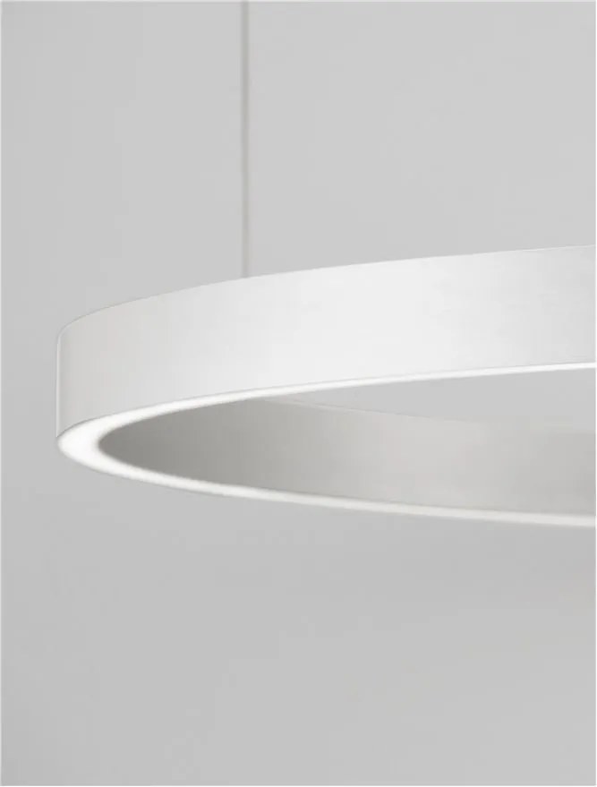 Lustra LED design circular cu iluminat sus si jos ELOWEN argintiu, diametru 98cm